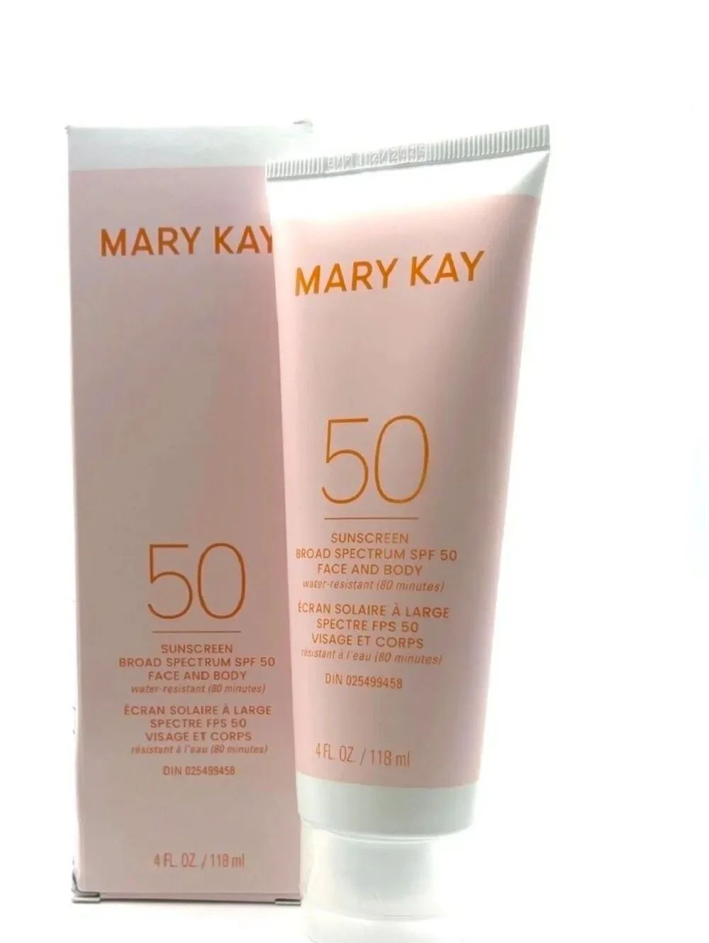 NIB Mary Kay Sunscreen Broad Spectrum SPF 50 Tube Face And Body 4 FlOZ./118 ml